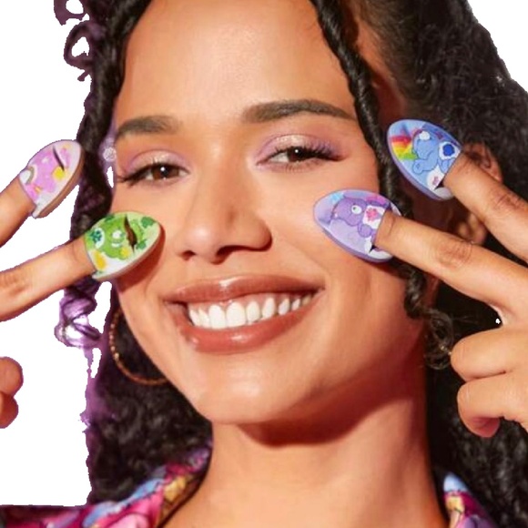 SOLD Care Bears Cartoon 14pc Lot Travel Bottles, Mini Makeup Puffs, Powder Puffs - Picture 14 of 15